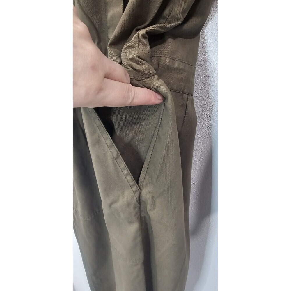 Aerie Softest Utility Tie Waist Button Front Jumpsuit Olive Green Size Small NWT - Picture 7 of 15
